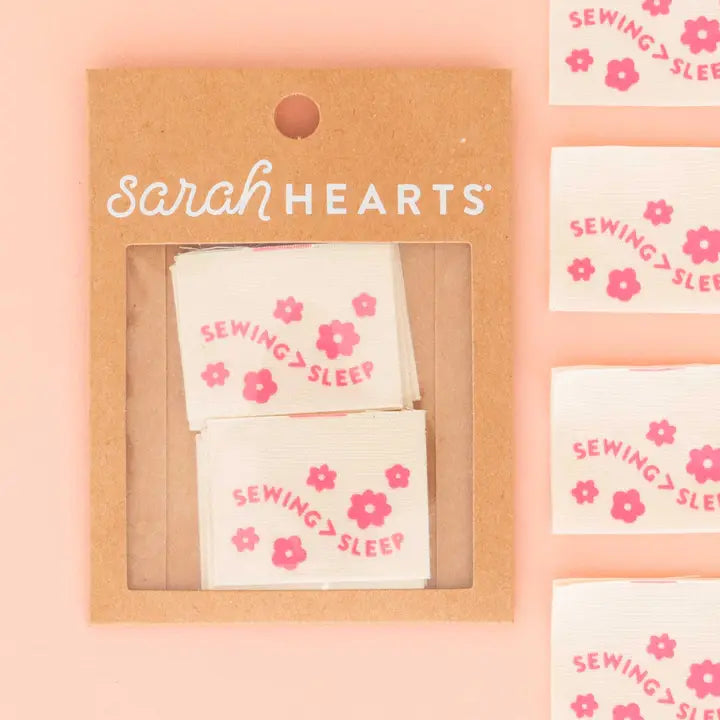 Sewing > Sleep - Pink - Sewing Woven Clothing and Quilt Labels