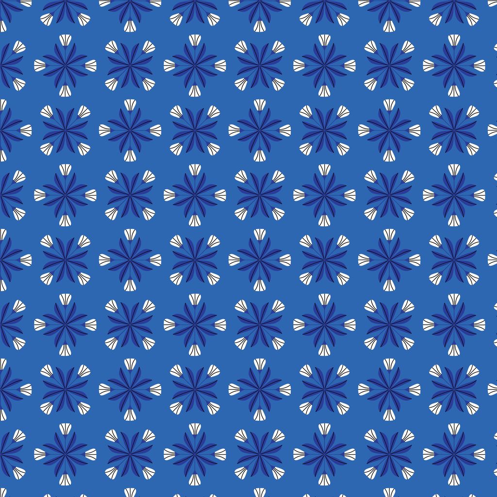 Snowflake Blossoms - Dark Blue - Reindeer Romance - Cloud9 Fabrics