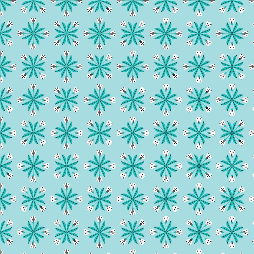 Snowflake Blossoms - Turquoise - Reindeer Romance - Cloud9 Fabrics