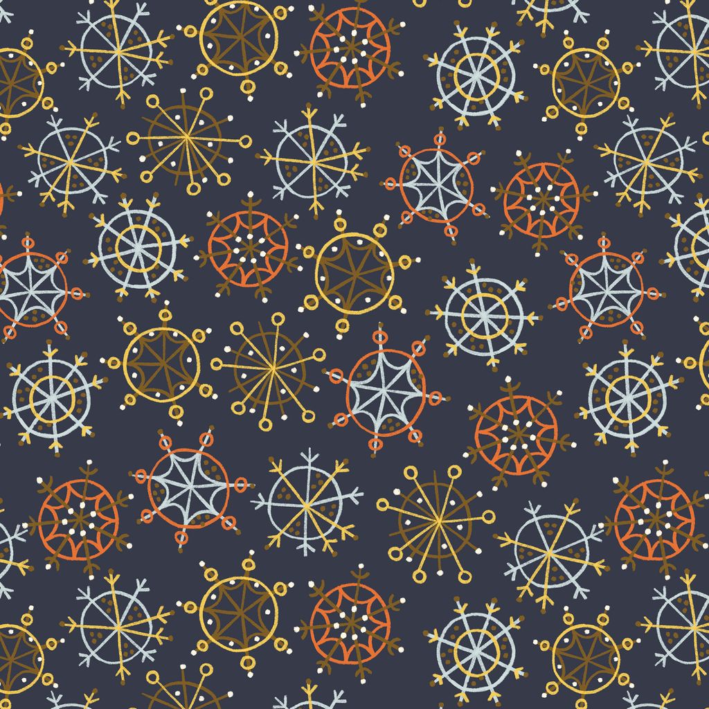 Winter Rainbow - Night - Snow Friends - Cloud9 Fabrics