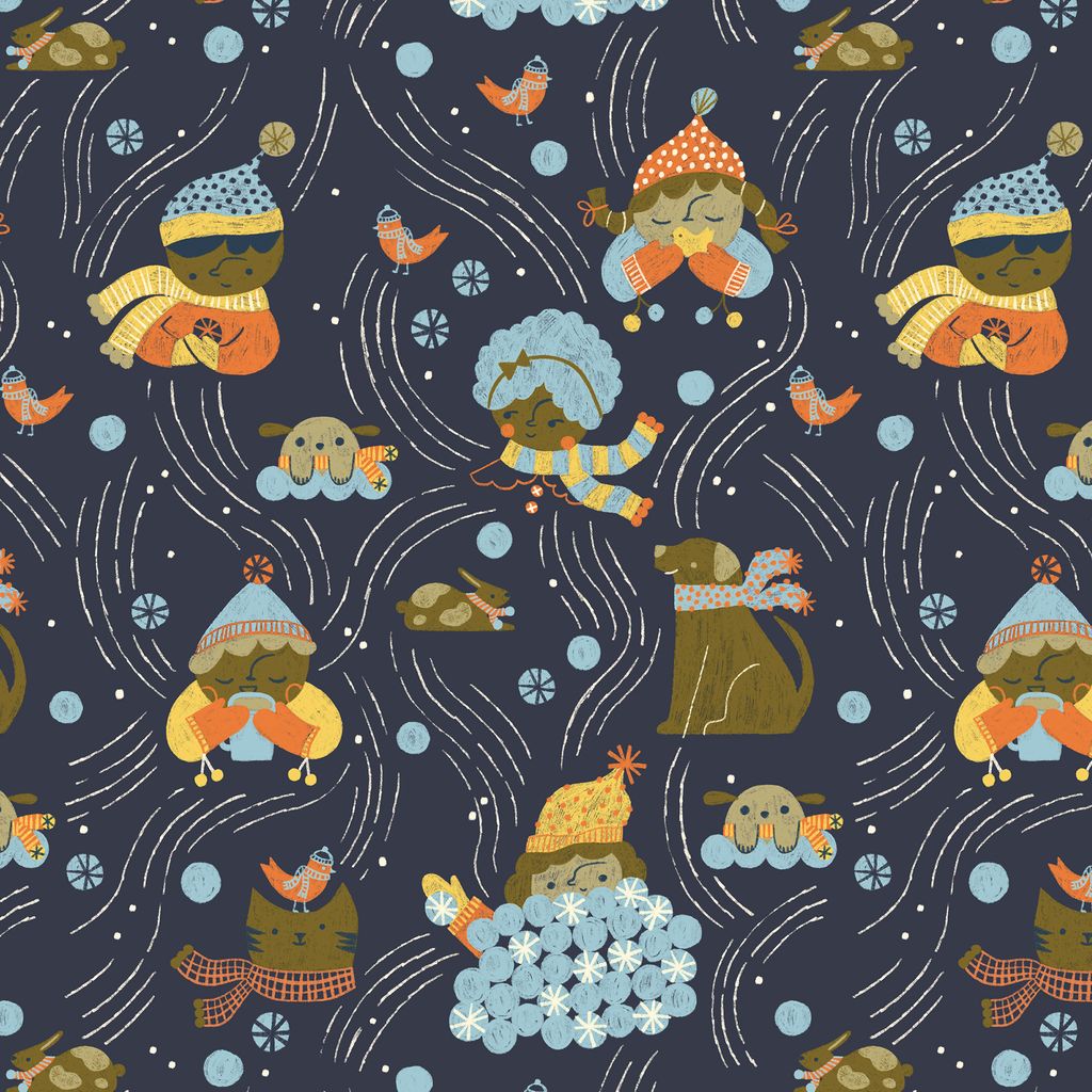 Snow Play Night - Snow Friends - Cloud9 Fabrics