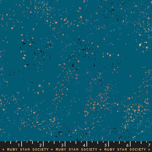1 yard - end of bolt deal - Speckled - Teal - Metallic - Ruby Star Society