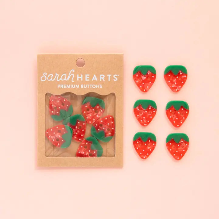 Strawberry Buttons - Large 1"