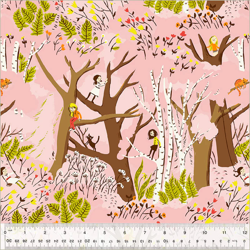 Girls in Trees - Pink - Heather Ross - Studio Edit