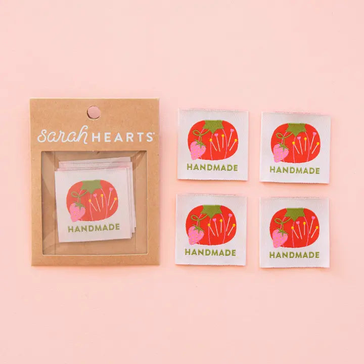 Tomato Pin Cushion - Sewing Woven Quilt and Garment Labels
