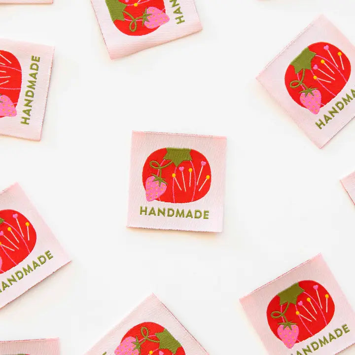 Tomato Pin Cushion - Sewing Woven Quilt and Garment Labels