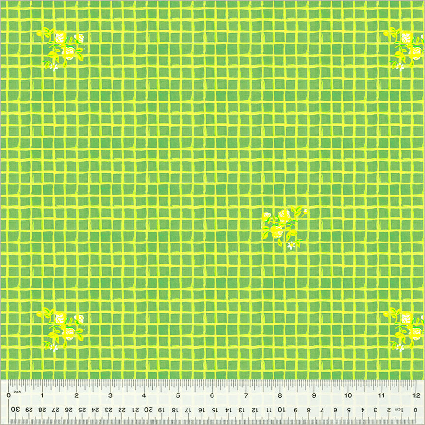 Green Windowpane  - Heather Ross - By Hand